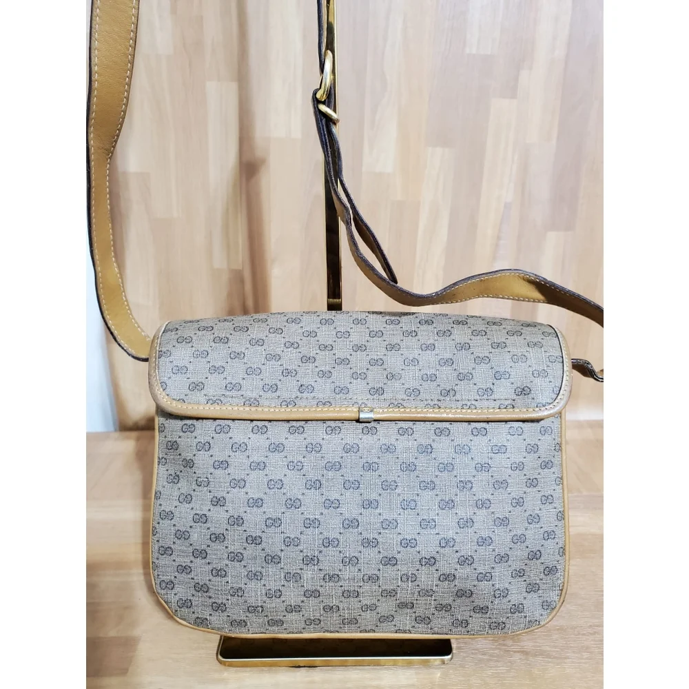 GUCCI Vintage Micro GG Canvas Shoulder/Crossbody Bag Beige - Picture 11 of 15